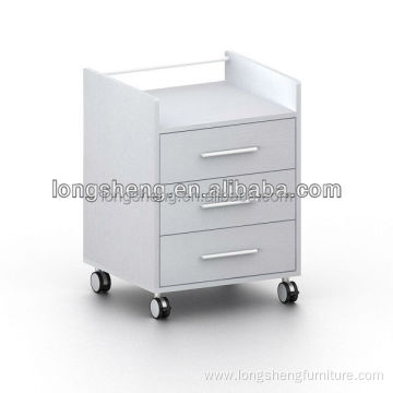 3 drawers wooden Storage Cabinets With Wheels